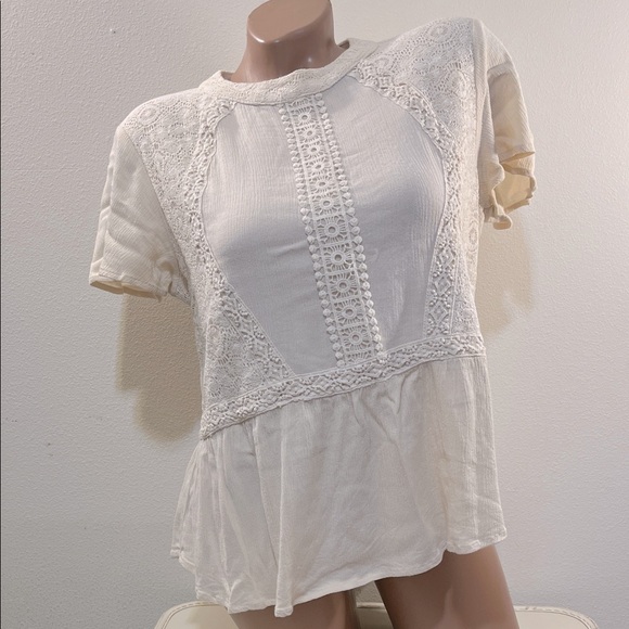 Miami Cream Lace Detail Blouse - Picture 1 of 7
